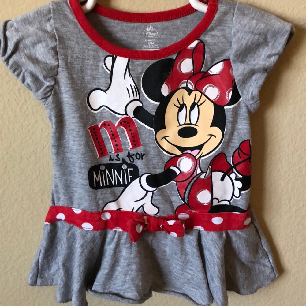 Disney Baby Minnie Mouse Shirt w/Ruffle Hem - Size 24M
